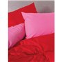 Parure de lit - 1 housse de couette 220 x 240 cm + 2 taies d'oreiller 60 x 60 cm - 100% coton ranforcé - Rouge