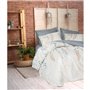 Parure de lit - 1 housse de couette 220 x 240 cm + 2 taies d'oreiller 60 x 60 cm - 100% coton ranforcé - Bleu