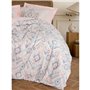 Parure de lit - 1 housse de couette 220 x 240 cm + 2 taies d'oreiller 60 x 60 cm - 100% coton ranforcé - Saumon