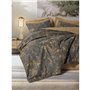 Parure de lit - 1 housse de couette 220 x 240 cm + 2 taies d'oreiller 60 x 60 cm - 100% coton ranforcé - Moutarde