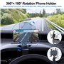 GESMATEK Support de Téléphone Voiture Rotation à 360 degrés, pour Tableau de Bord, Compatible avec GPS et Les téléphones Portabl