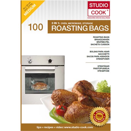 Studio Cook Lot de 100 sacs à rôtir 3 en 1