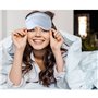 IYOU Ensemble de masques de sommeil en soie avec bandeaux et chouchous pour cheveux en soie de mûrier - Bleu - Masque occultant 