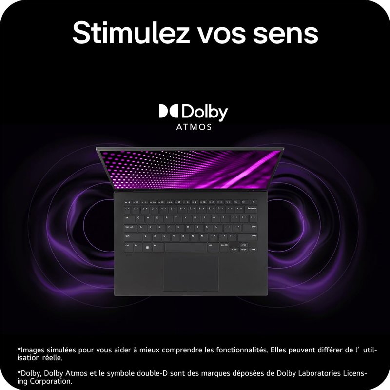 LG Gram 14Z90S-G.AP78F - PC Portable 14" 1120g, écran IPS FHD+ 16:10, Plateforme Intel® Evo™ de 14e génération, RAM 16Go, SSD 1T