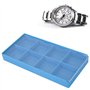 DAUERHAFT Boîte de rangement pour pièces d'horlogerie en plastique, 8 grilles Organisateur de pièces d'horlogerie bleu, plateau 