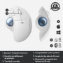 Souris Ergonomique - Sans fil - LOGITECH -ERGO M575 - Trackball - Blanc 57,99 €