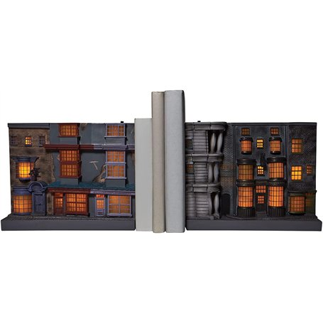 Enesco - Diagon Alley - Serre-Livres Lumineux - Le Monde des sorciers de Harry Potter - Résine - 18