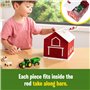 John Deere Jouet Britains 24 pièces avec Animaux de la Ferme, véhicules et Grange Rouge (échelle 1:64) - Grange avec poignée int