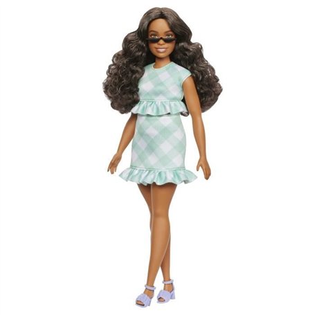 Barbie - Poupée Barbie Fashionistas Robe Vert Menthe avec lunettes - Barbie - HYT96