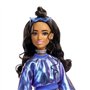 Barbie - Poupée Deluxe Style - Haut et jupe bleu métallisé - Brune - Barbie - JFP42