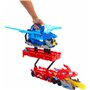 Hot Wheels Transporteur 2 en 1 Dragons City avec 2 transporteurs Dragons et 2 Voitures Miniatures, Un Grand Dragon et Un Dragon 