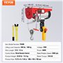 VEVOR Palan Électrique, Charge Double Câble 400 kg, Télécommande Filaire 4,2 m, Hauteur Levage à Câble Simple 12 m, Élingue Simp