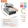 VEVOR Gaufrier Commercial 1400 W, Appareil à Gaufre à Bulles, en Acier Inoxydable, Antiadhésif, Rotatif à 180 °, avec Contrôle d