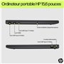 HP 15-fd0001sf Ordinateur Portable 15,6" FHD, PC Portable (Intel Celeron N100, RAM 4 Go, UFS 128 Go, Intel UHD Graphics, Windows