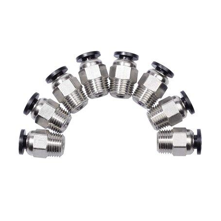 UniTak3D 8Pcs PC4-M10 Connecteur de Tube Droit Pneumatique Bowden Coupleur Hotend d'extrudeuse Bowden Compatible avec les Imprim