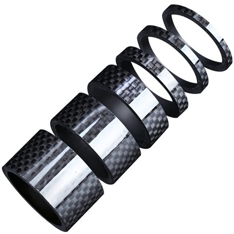 YUTOU Lot de 6 casques de vélo Spacer 1 1/8" - Carbone - Pour VTT