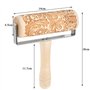 Rouleau à pâtisserie en bois sûr naturel avec motif classique