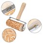 FOCCTS Embossed Rolling Pins, Rouleau à pâtisserie à gravure 3D, Rouleau à pâtisserie en bois sûr naturel avec motif classique