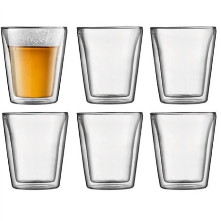Set 6 verres thermo - BODUM - Canteen - Double paroi - 0.2 l - Transparent