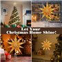 Lewondr Etoile Sapin de Noel Treetop, Cimier Sapin Étoile Treetop Scintillant en Métal, Étoile à 5 Pointes Decoration avec Guirl