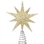 Lewondr Etoile Sapin de Noel Treetop, Cimier Sapin Étoile Treetop Scintillant en Métal, Étoile à 5 Pointes Decoration avec Guirl
