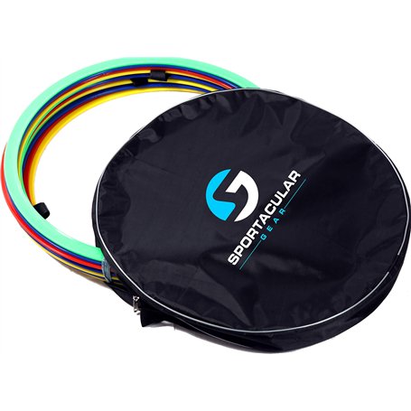 Sportacular Gear Lot de 12 Anneaux de Coordination avec Sac | Entraînement pour Ballon de Football | Agility pour Chiens