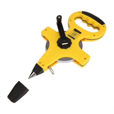 50m Mètres à Ruban Règle de Ruban à Mesurer en Acier Inoxydable Portatif Bobine Ouverte Outil de Mesure de Bande