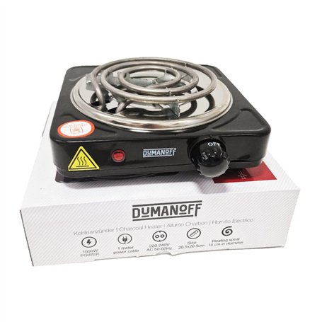 Allume Charbon Chicha Electrique 1000 W - Plaque Chauffante pour Charbon Naturel - Diamètre 14 Cm - Couleur Noir