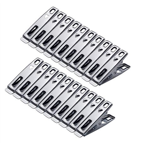 Byou Pinces à Linge INOX 80 pièces Multifonctionnel Vêtements Pinces pour Vêtements Chaussettes Fichiers Papier Snacks Seal