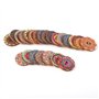 Bouton en Bois Peinture de Fleurs, 100 Pièces 25mm Boutons en Bois Vintage à Motifs Mixtes avec 2 Trous pour Bricolage Couture A