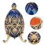 Hztyyier Oeuf de Pâques émaillé avec Organisateur de Bijoux en Forme d'oeuf de Style Vintage pour de décoration de boîte de Bijo