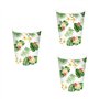 PRETYZOOM Lot De 16 Gobelets En Papier Jetables Avec Motif Tropical - Feuilles De Palmier Et Fleurs D'Hibiscus - IdéAl Pour FêTe