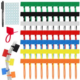 Lot de 300 serre-câbles colorés - Organisateur de câbles - Étiquetage - 150 mm x 3 mm - Réglables - Résistants aux UV - Multicol