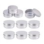 MaoNativey 10pcs 50ml Pot en Aluminium Argenté avec avec Couvercle Petite Boîte Métale Cosmétique Vide Conteneurs Rondes pour Éc