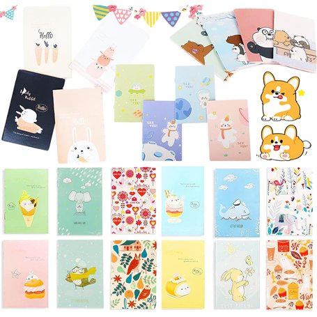 Mikqky 24 Pièces Animé Mignon Bloc Notes Mini