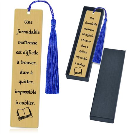 Marque-page Cadeau pour Maîtresse avec Boîte - Signet Élégant Remerciement Enseignant - Idée Cadeau Fin d'Année Scolaire