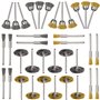 GIAK Brosse en Laiton de Polissage Ensemble 36Pcs Brosses Métalliques Inoxydable Métallique de Forage Brosses Rotatifs pour Perc