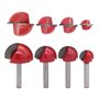DingGreat 4 Pcs 6mm Tige Routeur Core Box Bits CNC Fraise à Rainure Ronde Outils à Bois 16mm/22mm/25mm/32mm