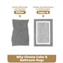 Color G 60x110cm Tapis de Bain Antidérapant,Tapis de Douche Absorbant Lavable en Machine, Doux pour Salle de Bain, Cuisine - Gri