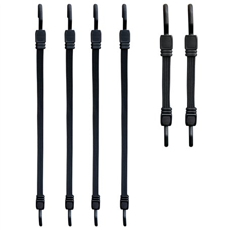 Lot de 6 élastiques de serrage plats avec crochets