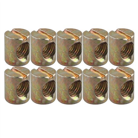 HALJIA 10 pcs M8 * 15 mm Corps Écrous à fente chevilles Écrous pour meubles Chaises de lit de berceau