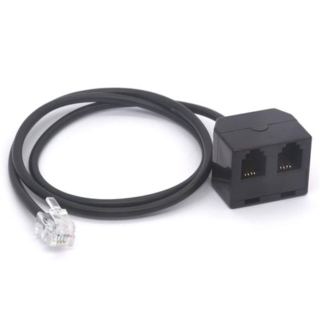 Tomost Répartiteur de casque RJ9 4P4C mâle vers 2 RJ9 femelle pour Plantronics