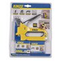 Kinzo Agrafeuse Manuelle 3 en 1 Jaune - Cloueuse Bricolage Outil Agrafes Clous