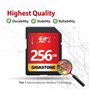 GIGASTONE Carte Mémoire SDXC 256 Go, Vitesse 80 Mo/s. Compatible avec Caméra Canon Nikon Sony Panasonic, V30 U3 UHS-I Classe 10 