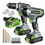 WORKPRO Perceuses Combi 20V avec 2 Batteries 2