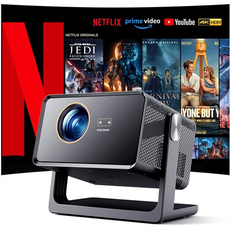 WOLFANG 28000 Lumens Videoprojecteur 4K【Netflix Officiel & Autofocus/Correction Trapézoïdale】