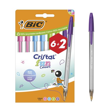 BIC Cristal Fun Colours Stylos-bille Pointe Large (1