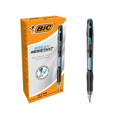 Bic Break Resistant Porte-mines avec Gomme Rétractable et Mine Infusée de Nano-Diamants - Lot de 12