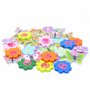 Lot de 40 boutons en bois pour activités manuelles motifs assortis Fleur & Papillon