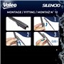 VALEO Silencio Essuie-glace - VF942-1 Paire d'Essuie-glace Plats 650 mm / 380 mm d'Origine de Haute performance, Visibilité Supé